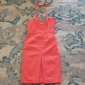 NWOT Kittenish Cabo Nights Coral Halter Midi Dress